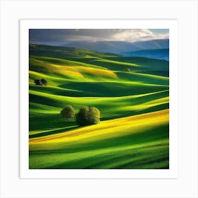 Green Hills 1 Art Print