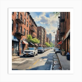 New York City Street Scenery Art Print