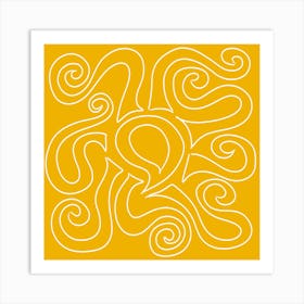 Yellow Octopus Art Print