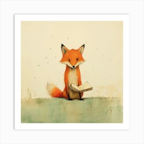 Fox Reading A Book Art Print