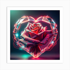 Heart Shaped Rose Art Print