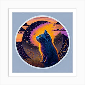 Cat Colored Sky (34) Art Print