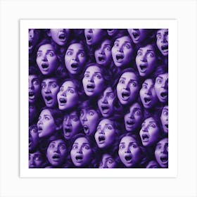 Group Of People With Their Mouths Open Art Print