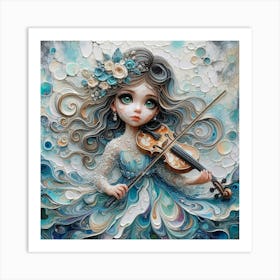 Girl With A Violin Art Print