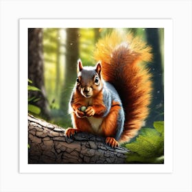 Squirrel In The Forest 363 Art Print