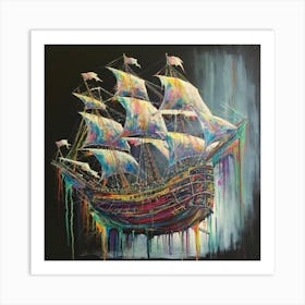 Ship with a splash of colour 8 Art Print