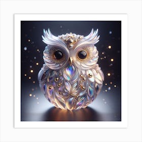 Owl made of glass Art Print