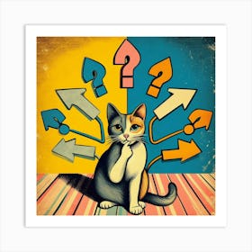 Cat With Arrows Art Print