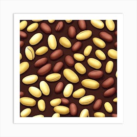 Coffee Beans Seamless Pattern 8 Art Print