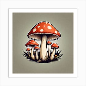 Mushroom Illustration 4 Art Print