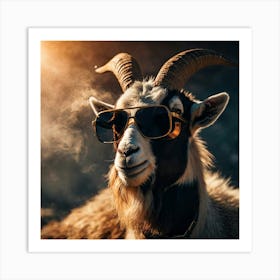 Ai Goat Sunglasses 022201 Art Print