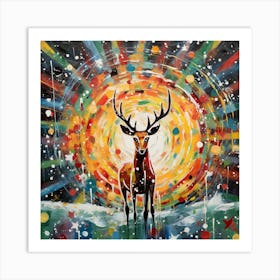 Deer explosion Art Print