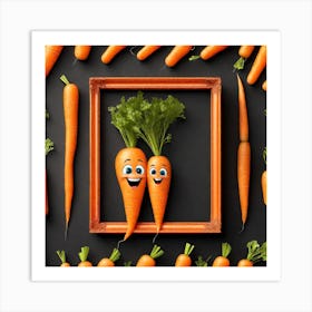 Carrots In A Frame 55 Art Print