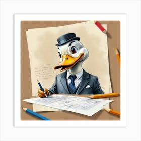 Duck In A Suit 23 Art Print