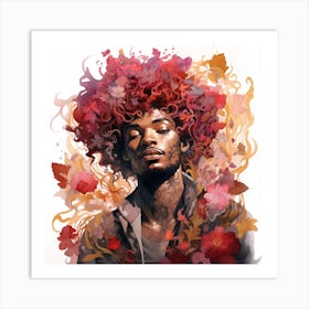 Man With Afro Art Print