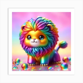 Rainbow Lion 1 Art Print