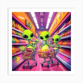 Aliens In The Supermarket Art Print