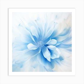 Abstract Blue Flower Background Art Print