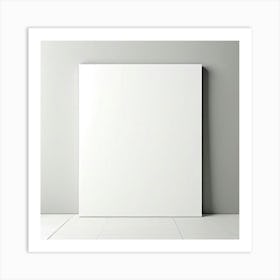 Mock Up Blank Canvas White Pristine Pure Wall Mounted Empty Unmarked Minimalist Space P (3) 2 Art Print