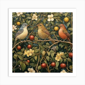 Birds In The Apple Tree Art 1 Art Print