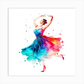 Watercolor Dancer 3 Art Print