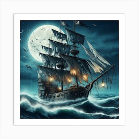 A ghost pirate ship 3 Art Print