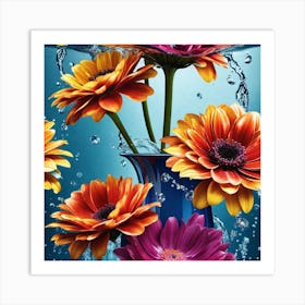 Flowers In Water 10 Art Print