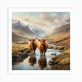 Highland Cows Art Print