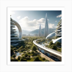 Futuristic City 219 Art Print