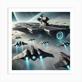 Tempest Class Carrier Support Drones Art Print