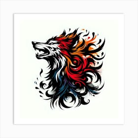 Wolf Tattoo Design Art Print