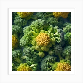 Close Up Of Broccoli 20 Art Print