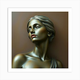 Bronze Bust Of A Woman Art Print