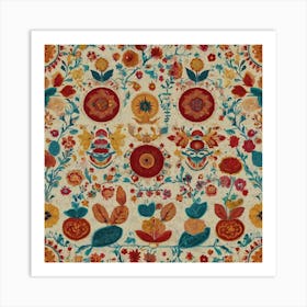 Egyptian Floral Art Print