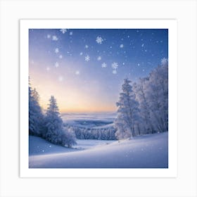 Snowy Landscape Art Print