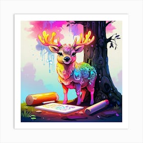 Colorful Deer 6 Art Print