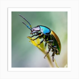 Beetle On A Flower 1 Art Print