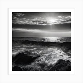 Black And White Seascape 29 Art Print