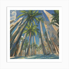 Palm Trees painting Art Print