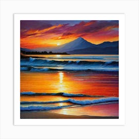 Sunset On The Beach 128 Art Print