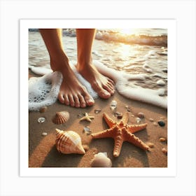 Starfish On The Beach 13 Art Print