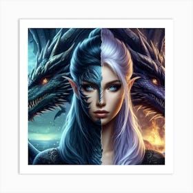 Two Dragons 3 Art Print