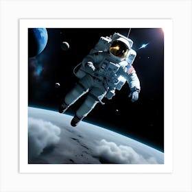 Astronaut In Space Art Print