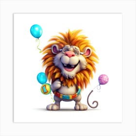 Birthday Lion Art Print