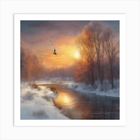 Winter In The Forest Art Print