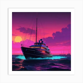 Sunset Over The Ocean 270 Art Print