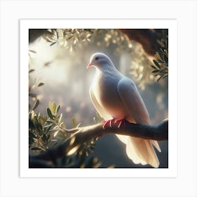 Dove On A Branch Art Print