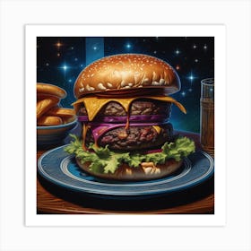 Burger In Space 2 Art Print