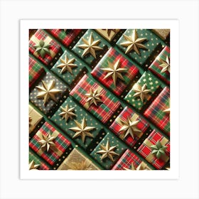 Christmas Presents Wrap Pattern Art Print