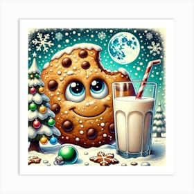 Christmas Cookies And Milk Art Print